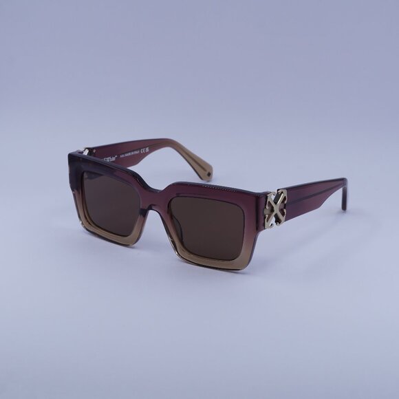 Off-White OERI14D MYSTIC 316E Sunglasses Burgundy Square Frame, Brown Lenses - Picture 1 of 9